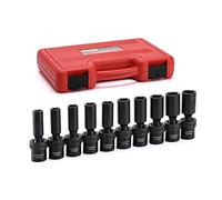 CASOMAN 10 PCS 1/2" Drive Deep Universal Impact Socket Set, Metric,10-19mm
