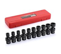 CASOMAN 10 PCS 3/8" Drive Standard Universal Impact Socket Set, Metric,10-19mm
