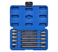 CASOMAN 10 pezzi 3/8 pollici Drive Long Hex Bit Socket Set, 1/16 pollici a 1/2 pollici, SAE, Extra Long Allen Hex Bit Socket Set, CR-V e S2 Steel