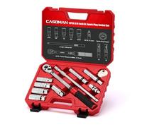 CASOMAN 11 set di presa a sfera 3/8 pollici, 6 & 12 punti, include 5 - 60 Nm Click Torque Wrench, Spark Plug Gapper, U-Joint & Ext Bar, CR-V