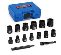 CASOMAN 13 Pieces Impact Bolt & Nut Remover Set, Nut Extractor and Bolt Extractor Twist Socket Set,Bolt Remover Tool Set