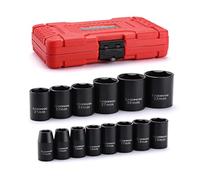 CASOMAN 14 pezzi 1/2" Drive Shallow Impact Socket Set, metriche, 6 punte, 11 mm a 32 mm