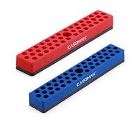 CASOMAN 2 organizer per punte esagonali da 1/4" con base magnetica, rosso e blu, organizer per punte a 86 fori con forte base magnetica, organizer per punte magnetiche per la tua specialità