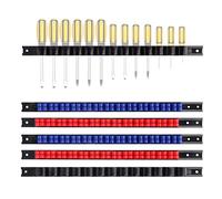 CASOMAN 6 Piece Screwdriver Organizer and Wrench Organizer, Hand Tool Holder, Plastic Rail Wrench Hanger with Clips