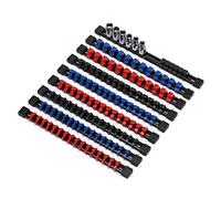 CASOMAN 9 supporti per prese in ABS, 1/4", 3/8", 1/2", di alta qualità (set da 9 pezzi, blu, rosso, nero)