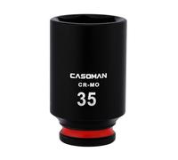 CASOMAN Chiave a bussola da 1/2" x 35 mm profonda, 6 punti, metrica, CR-MO