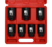 CASOMAN Dado per asse mandrino profondo da 1/2", set di prese a impatto da 1/2", pollici, Cr-Mo, 6 punti, 1-3/8" - 1-3/4", set di 7 pezzi per asse