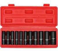 CASOMAN Set di 11 chiavi a bussola a impatto profondo da 1/2", SAE, esagonale, da 3/8" a 1"