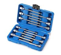CASOMAN Set di 12 bussole Torx extra lunghe da 3/8", T10 a T60, lunghezza: 150 mm, acciaio CR-V e S2