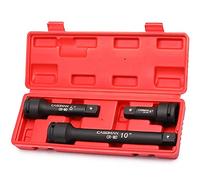 CASOMAN Set di 3 barre di estensione a impatto da 3/4", in acciaio CR-MO, set da 3 pezzi da 10,2 cm, 15,2 cm, 25,4 cm