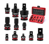 CASOMAN Set di accessori per bussole a percussione, include adattatori e riduttori per bussole a percussione, convertitori esagonali da 1/4", adattatori per prese girevoli, acciaio CR-MO, per