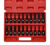 CASOMAN - Set di cacciaviti esagonali a percussione da 1/2", SAE/Metric, 1/4" - 3/4", 6 mm - 19 mm, acciaio Cr-Mo, grado di impatto, costruzione in un pezzo, 20 pezzi
