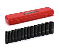 CASOMAN Set di chiavi a bussola a impatto profondo da 1/2", set da 14 pezzi, 10 mm-27 mm, CR-MO, metrico, custodia resistente