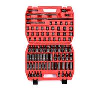 CASOMAN - Set di chiavi a bussola a percussione, 3/8", 87 pezzi SAE e metrica