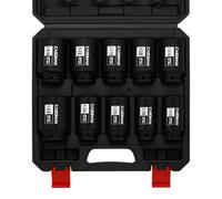 CASOMAN Set di chiavi a bussola a percussione con dado per asse profondo da 1/2", 6 punti, set di chiavi a bussola grandi, SAE (da 3,8 cm a 3,5 cm), CR-MO