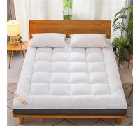 CASOME Coprimaterasso Extra Spesso Singolo/Matrimoniale/King Size/Super King Size - Coprimaterasso Trapuntato Morbido Con Imbottitura Alternativa In Piumino 3D(White,120X200CM/47.2x78.7in)