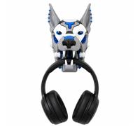 CASOME Supporto da parete stampato in 3D a forma di testa di cane robot per cuffie, gancio da parete a forma di cane meccanico futuristico, stand per cuffie da gaming, portachiavi, appendiabiti(Gray)