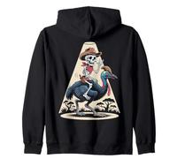 Casowary Cowboy Skeleton Halloween Felpa con Cappuccio
