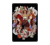 CASOWAT Florence Rock and The Machine Band, targa in metallo da parete, decorazione artistica da parete per soggiorno, bagno, cucina, 20,3 x 30,5 cm