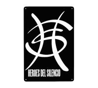 CASOWAT Heroes Rock Del Silencio Band, Targa in metallo da parete in ferro dipinto per casa, bar, caffetteria, camera da letto, poster decorativo, 20 x 30 cm
