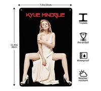 CASOWAT Kylie Singer Minogue Targa in metallo da parete in ferro dipinto per casa bar caffetteria camera da letto poster decorazione 20,3 x 30,5 cm
