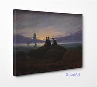 Caspar David Friedrich La luna sorge dal mare Stampa su Tela Effetto Dipinto