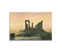 Caspar David Friedrich Work"Tempio di Giunone ad Agrigento - Poster su tela con stampe artistiche da parete con foto, decorazione per la casa, 40 x 60 cm