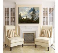 Caspar montagna con nuvole design quadro stampa tela dipinto telaio arredo casa