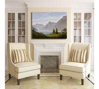 Caspar Paesaggio Montagne Lago quadro stampa tela dipinto telaio arredo casa