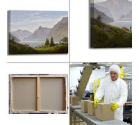 Caspar Paesaggio Montagne Lago quadro stampa tela dipinto telaio arredo casa