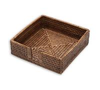 Caspari HL01 Supporto per tovaglioli per Il Pranzo, in Rattan e Cestino, Marrone, 33 x 33 cm