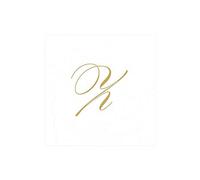Caspari Signature Gold Initial Z tovaglioli di carta da cocktail, bianco perlato, confezione da 30