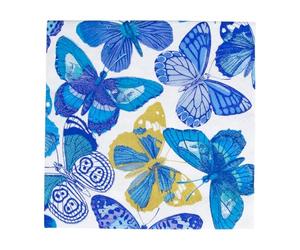 Caspari Tovaglioli da pranzo con farfalle, blu, 20 per confezione