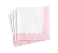 Caspari Tovaglioli di carta con bordo in lino, rosa petalo - 20 per confezione