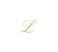 Caspari 2900CG.L Signature Gold Initial L-Tovaglioli di Carta, in Lino, Perla Bianca