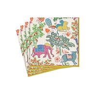Caspari Tovaglioli di Carta da Cocktail Les Jardins De Mysore, Multicolore, 20 unità