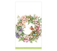 Caspari Tovaglioli di carta per ospiti con corona primaverile, 15 pezzi per confezione