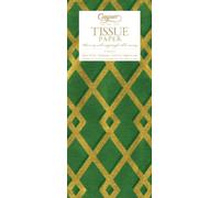 Caspari Trellis - Carta velina, colore verde/oro