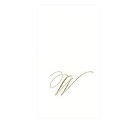 Caspari White Pearl Paper Linen-Asciugamani per Ospiti, con Iniziale Monogram, Confezione da 24, Microfibra, W, Guest Towel, unità