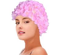 Caspiti di nuoto per donne che nuotano - tappo da bagno di petali floreali vintage, tappo da nuoto in stile retrò per donne con capelli lunghi o corti | Piscina per le vacanze in spiaggia per le vacan
