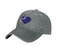 Casquette de Baseball Vintage American Fort Moultrie Flag Heart, Unisex réglable Baseball Hats Twill Plain