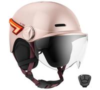 CASR Glow, Casco LED per Bicicletta e Monopattino Elettrico, Visiera XL e Cuscinetti Auricolari Rimovibili, Luci Posteriori e Telecomando, Design Urbano per Uomo e Donna, Rosa Brillante, Taglia M