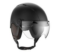 CASR Style - Casco stile urbano per bici e monopattino elettrico - Visiera trasparente e copriorecchie rimovibili - Comfort ottimale per uomo e donna - Nero Metallizzato - Taglia M