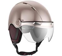CASR Style - Casco stile urbano per bici e monopattino elettrico - Visiera trasparente e copriorecchie rimovibili - Comfort ottimale per uomo e donna - Rosa Brillante - Taglia M