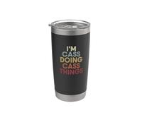 Cass Name Cass Personalized Name First Given Bicchiere termico in acciaio inox doppia parete