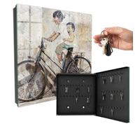 Cassa 30x30 cm Bambini e bicicletta Porta Destra Nero | Appendiabiti | Bacheca | Vetrinetta | Nicchia | Casellario | Armadio | Gancio | Quadro | Mobiletto | Contenitore | Supporto