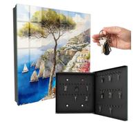 Cassa 30x30 cm paesaggio mediterraneo Porta Destra Nero