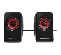 CASSA ACUSTICA MARS GAMING MS1 - 10W - 2.1 canali - Cablato - 60-20000 Hz, Nero, Rosso