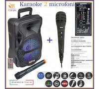 Cassa amplificata bluetooth portatile karaoke professionale attiva con microfoni