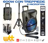 KARMA CASSA AUDIO AMPLIFICATO LX 12 600 WATT CON RADIOMICROFONO**PUOI PAGARE ANCHE ALLA CONSEGNA!!!**